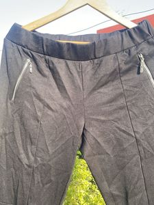 Black Joggers with Zipper Detail