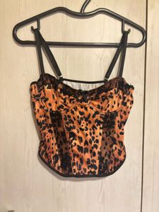 Leopard Print Corset Top
