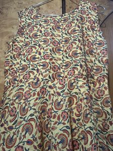 Embroidered Blue Jacket with Yellow Kurta