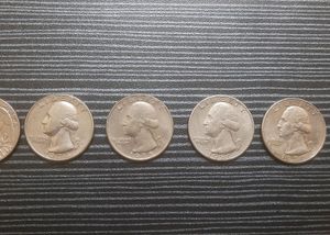 5 Antique 1974-1986 USA Washington Quarter Dollar