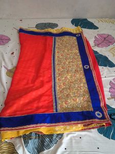 Elegant Yellow &amp; Red Saree