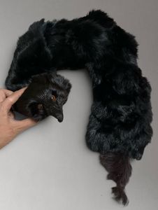 Vintage Black Fox Fur Scarf
