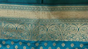 Elegant Teal Brocade Saree