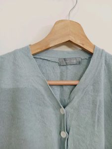 Light Blue Button-Up Top