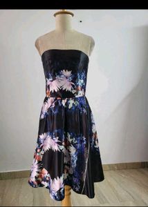 Floral Strapless Midi Dress