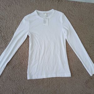 H&M White Long-Sleeve T-Shirt