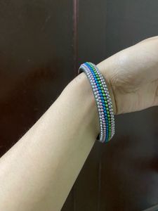 Boho Chic Beaded Metal Bangle Set