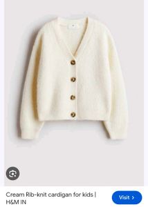 Cream Rib-Knit Cardigan