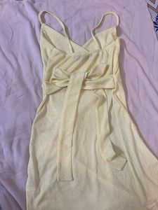 Cute Yellow Wrap Dress