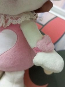Cute Plush Toy with Pink Bow