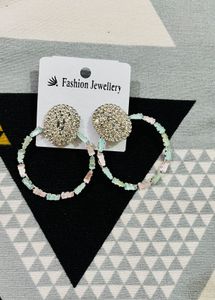 Fashionable Crystal Hoop Earrings newwdtag