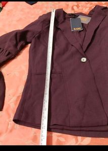 Women's Violet Blazer With Cute Ruffle Sleeves