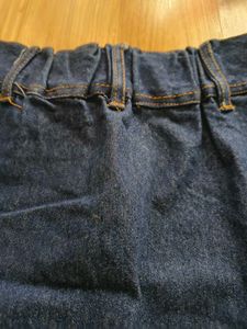 Denim A-Line Midi Skirt