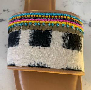 Handcrafted Ikat Printed Flat Sandals