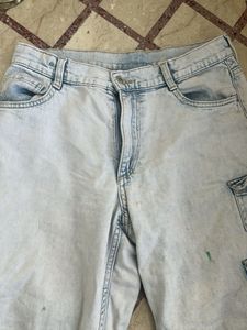 Light Wash Cargo Jeans