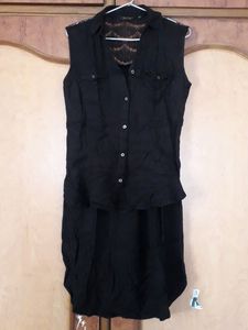 Up Down Black Net Top