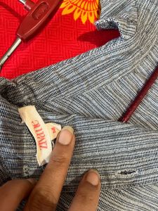 Tie-Front Striped Button-Up Shirt