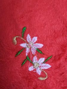 Embroidered Red super Soft microfiber handkerchief