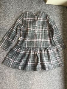 Cute Plaid Girls Woolen Dress