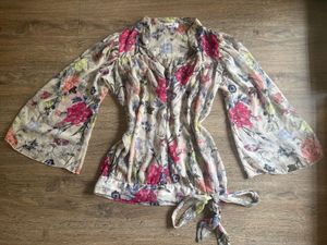 Boho Floral Bell Sleeve Blouse