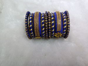 Blue Thread Bangles Set