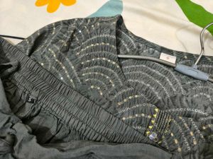 Elegant Grey Kurta Set with Sequins work