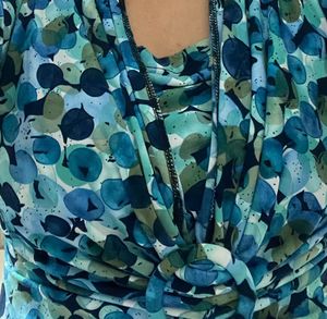 Stylish Blue &amp; Green Print Dress