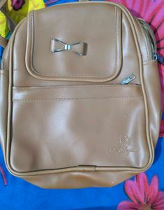 Cute Brown Backpack with Bow Detail