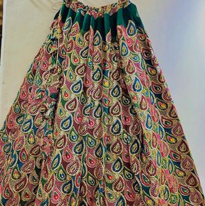 Embroidered Peacock Motif Lehenga Choli