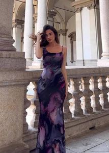 Stylish One-Shoulder Marble Print Dress