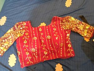 pink fish cut Embroidered readymade saree