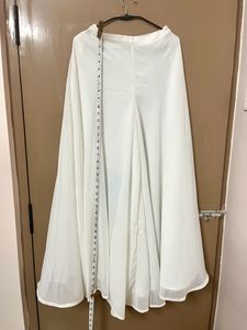 White Flared Georgette Palazzo
