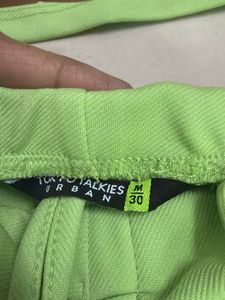 Lime Green Crop Top &amp; Flare Pants Set