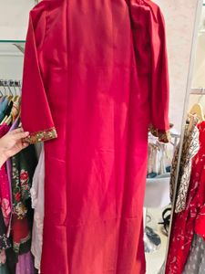 Embroidered Red Kurta
