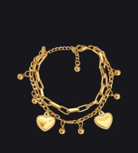 Chic Gold Layered Heart Bracelet