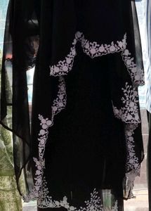 Brand New Black Embroidered Kurta Set with Dupatta