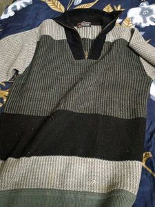 Men's Striped Half-Zip Sweater