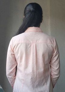 Light Pink Striped Button-Up Shirt