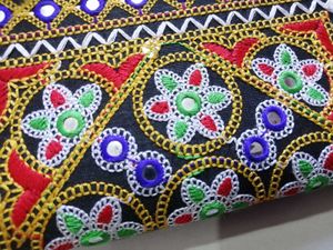 Embroidered Clutch with Mirror Work