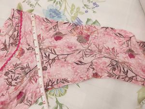 Pink Floral Print Kurta