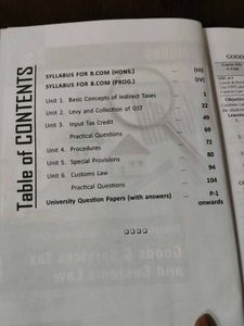 Shivdas B.Com GST &amp; Customs Law Book