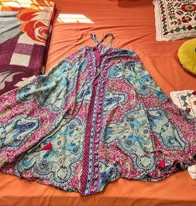 Boho Paisley Print Summer Dress