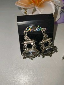 Oxidized Silver Necklace and Earring Set