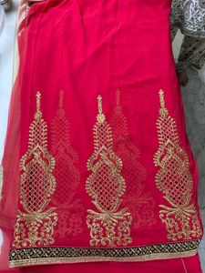 Beautiful Red Embroidered Saree