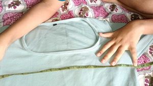 Light Blue Cropped Long Sleeve Shirt