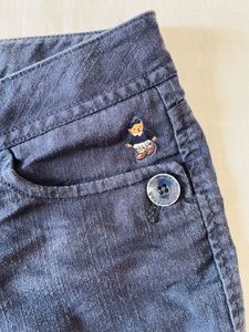 Navy Blue Denim Shorts