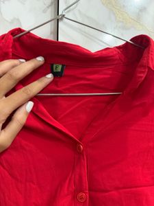 Classic Red Button-Up Shirt
