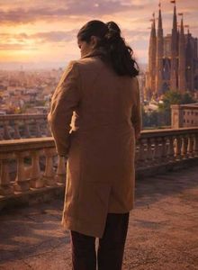 Elegant Brown Wool Blend Coat