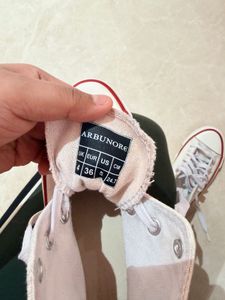 Classic White Canvas High-Top Sneakers