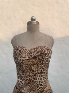 Leopard Print Strapless Dress